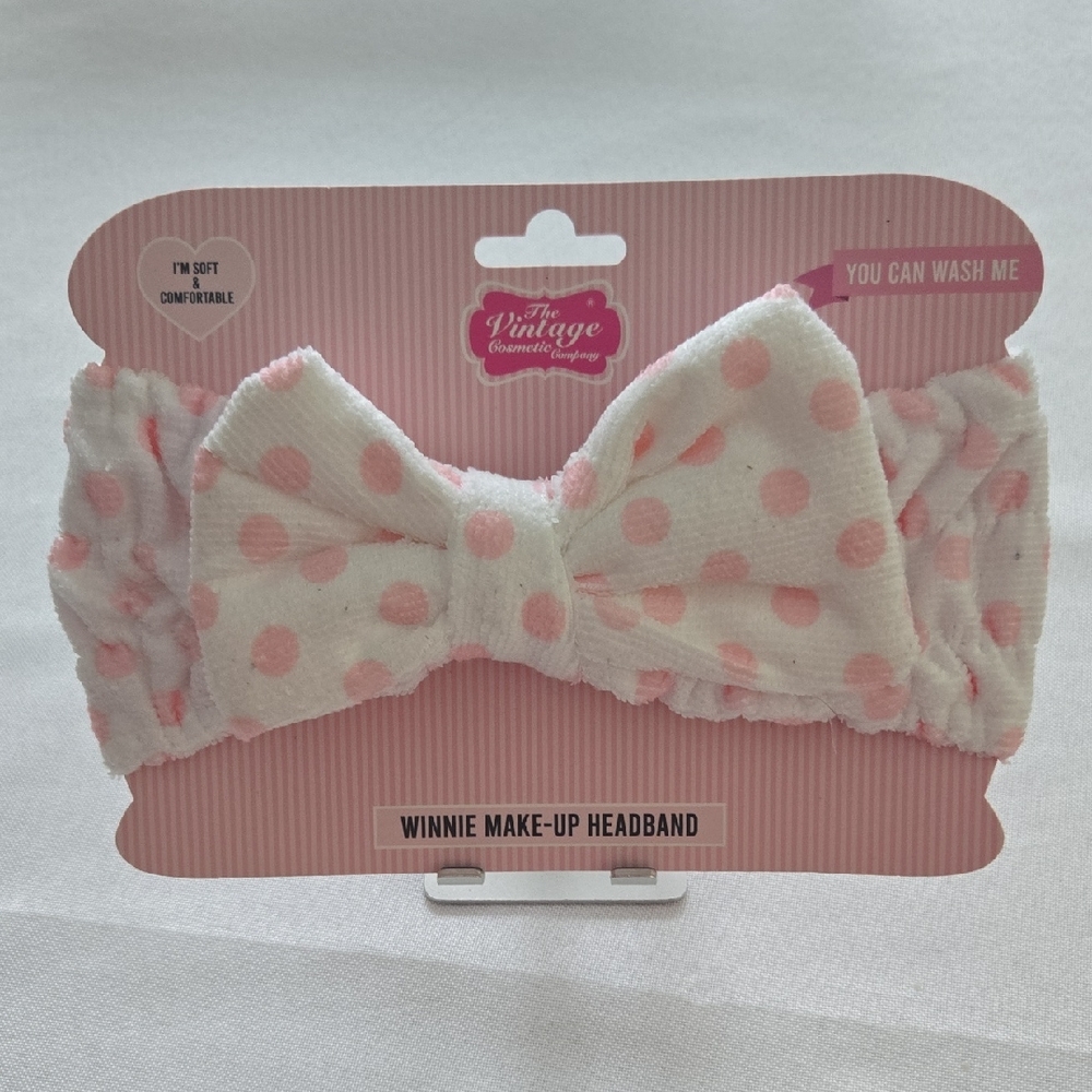 Pink Polka Dot Headband